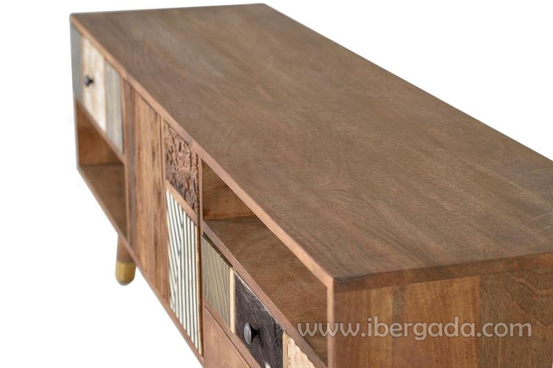 Mueble TV Kowa Madera Mango 3 Cajones 2 Puertas (160x40x50)-6