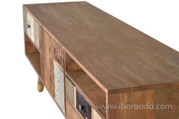 Mueble TV Kowa Madera Mango 3 Cajones 2 Puertas (160x40x50)-6