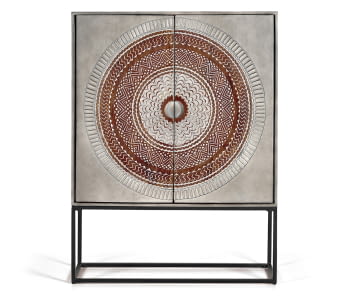 Alacena Kentia Madera/Metal 2 Puertas (107x40x142)