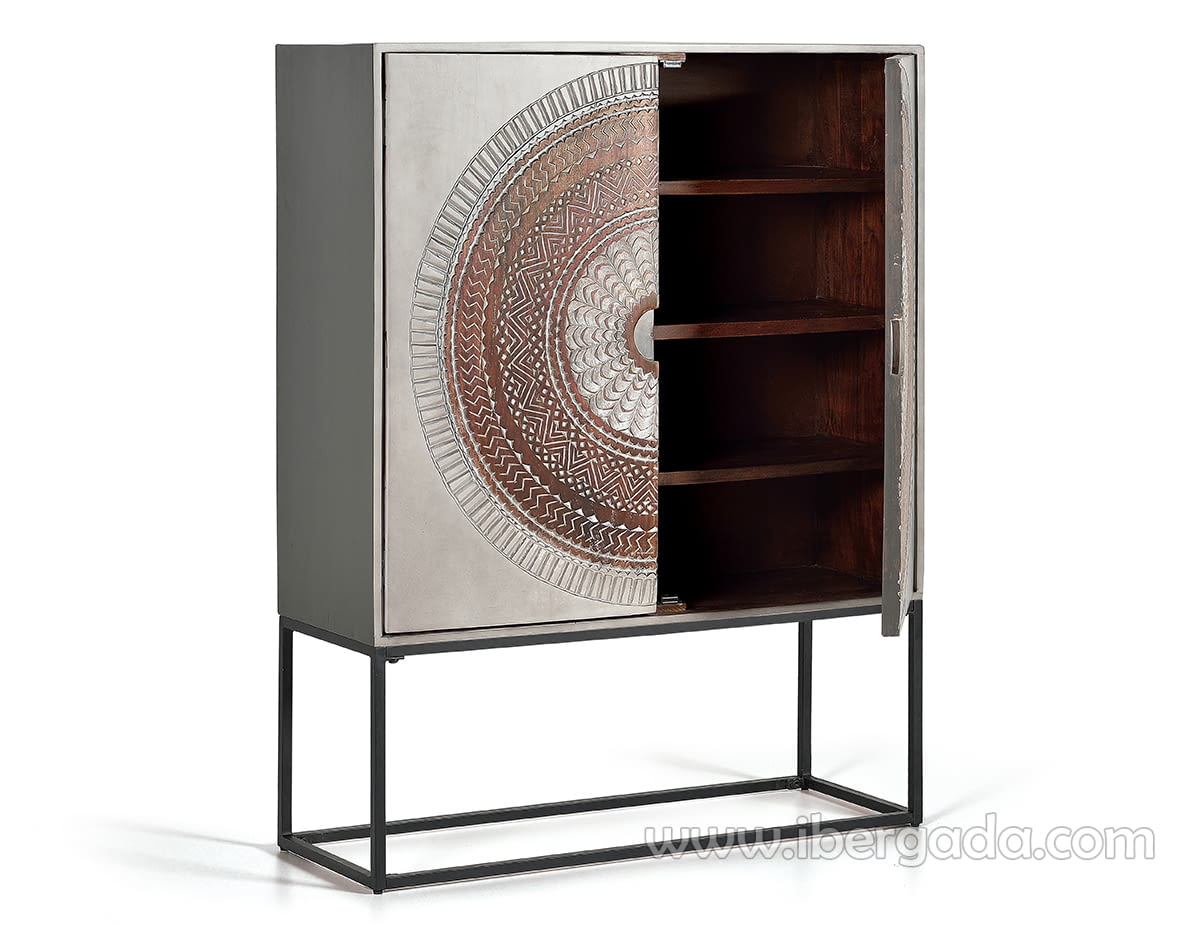 Alacena Kentia Madera/Metal 2 Puertas (107x40x142)-3
