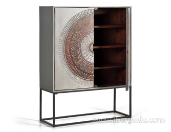 Alacena Kentia Madera/Metal 2 Puertas (107x40x142)-3