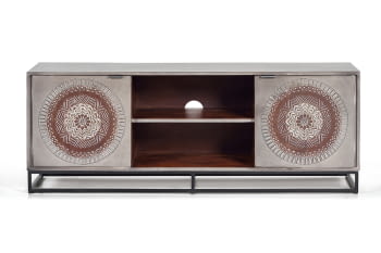 Mueble TV Kentia Madera/Metal 2 Puertas (150x40x56)