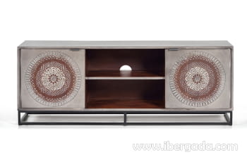 Mueble TV Kentia Madera/Metal 2 Puertas (150x40x56)