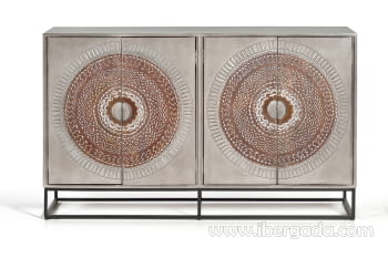 Aparador Kentia Madera/Metal 4 Puertas (150x40x90)