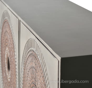 Aparador Kentia Madera/Metal 4 Puertas (150x40x90)-7