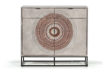 Consola Kentia Madera/Metal 2 Puertas 2 Cajones (100x32x90)