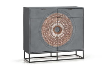 Consola Kentia Madera/Metal 2 Puertas 2 Cajones (100x32x90)