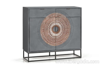 Consola Kentia Madera/Metal 2 Puertas 2 Cajones (100x32x90)