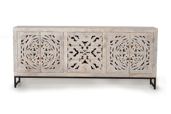 Aparador Bakara Madera/Metal 4 Puertas 3 Cajones (190x38x80)