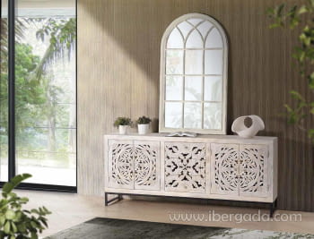 Aparador Bakara Madera/Metal 4 Puertas 3 Cajones (190x38x80)-2