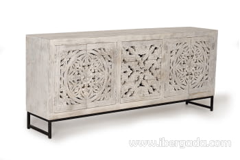 Aparador Bakara Madera/Metal 4 Puertas 3 Cajones (190x38x80)-3