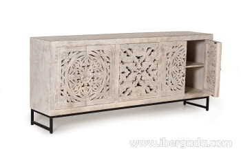 Aparador Bakara Madera/Metal 4 Puertas 3 Cajones (190x38x80)-4