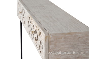 Consola Bakara Madera/Metal 2 Cajones (120x30x77)-3