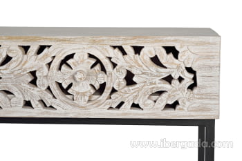 Consola Bakara Madera/Metal 2 Cajones (120x30x77)-5