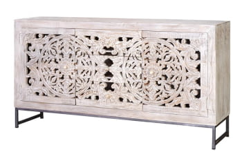 Aparador Bakara Madera/Metal 2 Puertas 3 Cajones (150x38x80)