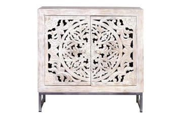 Taquillón Bakara Madera/Metal 2 Puertas (80x35x80)