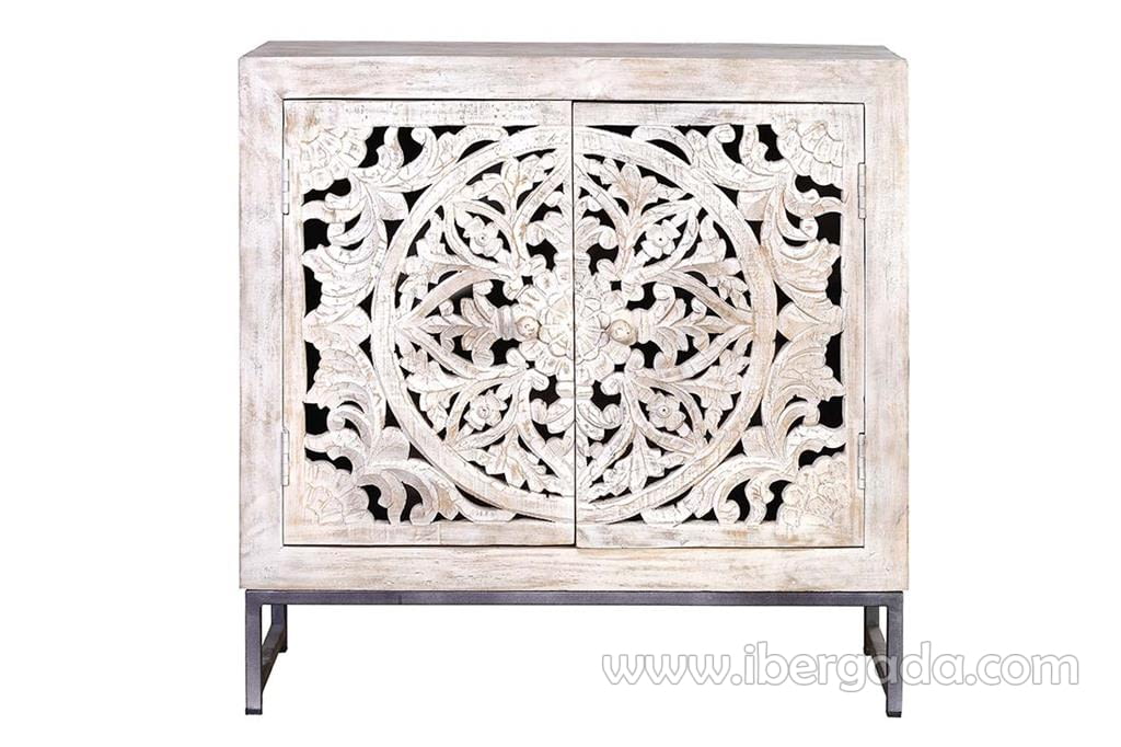 Taquillón Bakara Madera/Metal 2 Puertas (80x35x80)-1