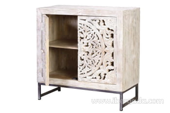 Taquillón Bakara Madera/Metal 2 Puertas (80x35x80)-3