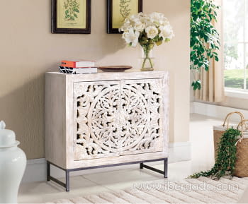 Taquillón Bakara Madera/Metal 2 Puertas (80x35x80)-7
