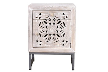 Mesita Noche Bakara Madera/Metal 1 Puerta 1 Cajón (40x35x56)