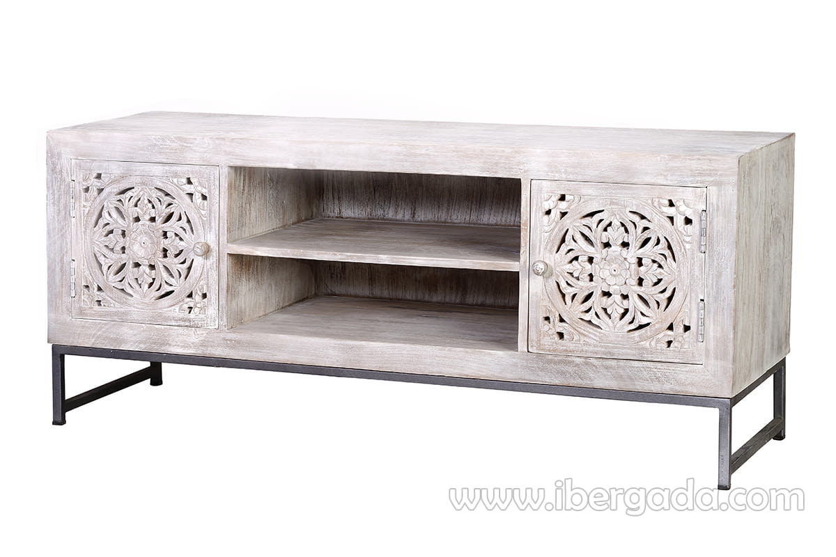 Mueble TV Bakara Madera/Metal 2 Puertas 1 Estante (130x40x55)-3