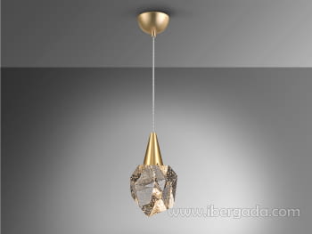 Colgante Aquaria Cristal/Oro Mate 1L