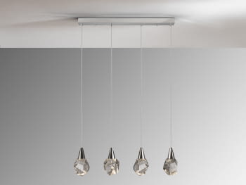 Lámpara Aquaria Cristal/Cromo 4L (79x10)