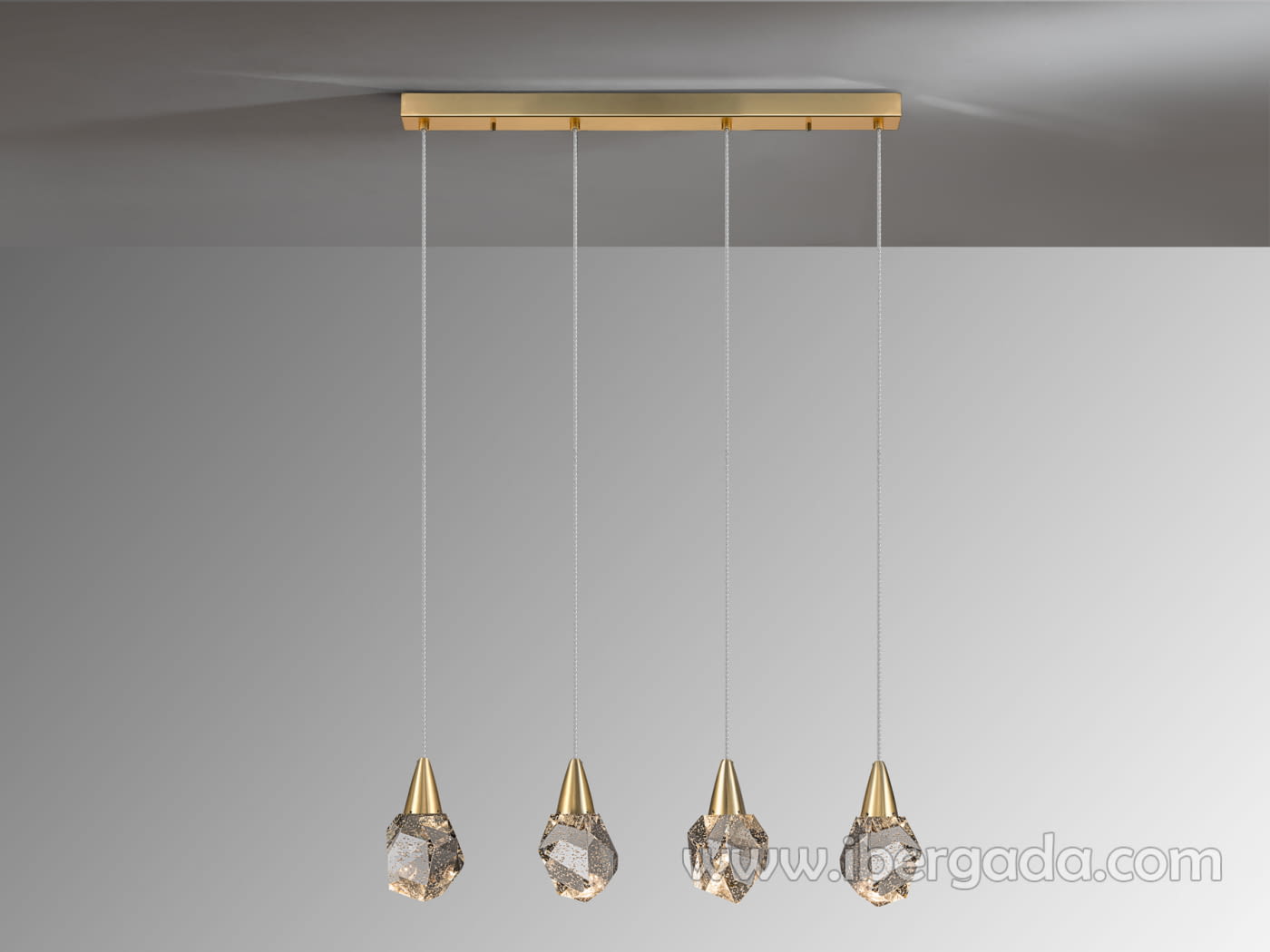 Lámpara Aquaria Cristal/Oro Mate 4L (79x10)-1