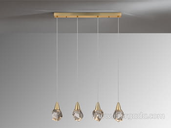 Lámpara Aquaria Cristal/Oro Mate 4L (79x10)