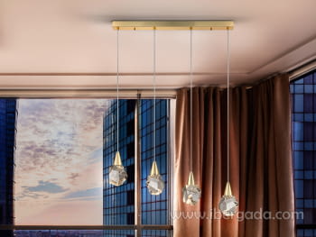 Lámpara Aquaria Cristal/Oro Mate 4L (79x10)-2