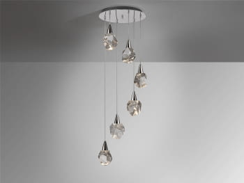 Lámpara Aquaria Cristal/Cromo 6L (39x39)