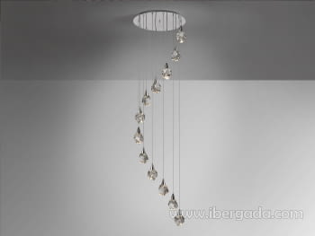 Lámpara Aquaria Cristal/Cromo 12L (62x62)