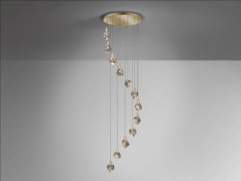 Lámpara Aquaria Cristal/Oro Mate 12L (62x62)