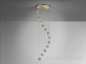 Lámpara Aquaria Cristal/Oro Mate 12L (62x62)