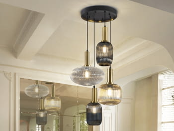 Lámpara Norma Negro/Laton 4L (56x56)