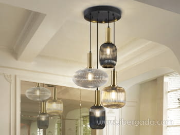 Lámpara Norma Negro/Laton 4L (56x56)