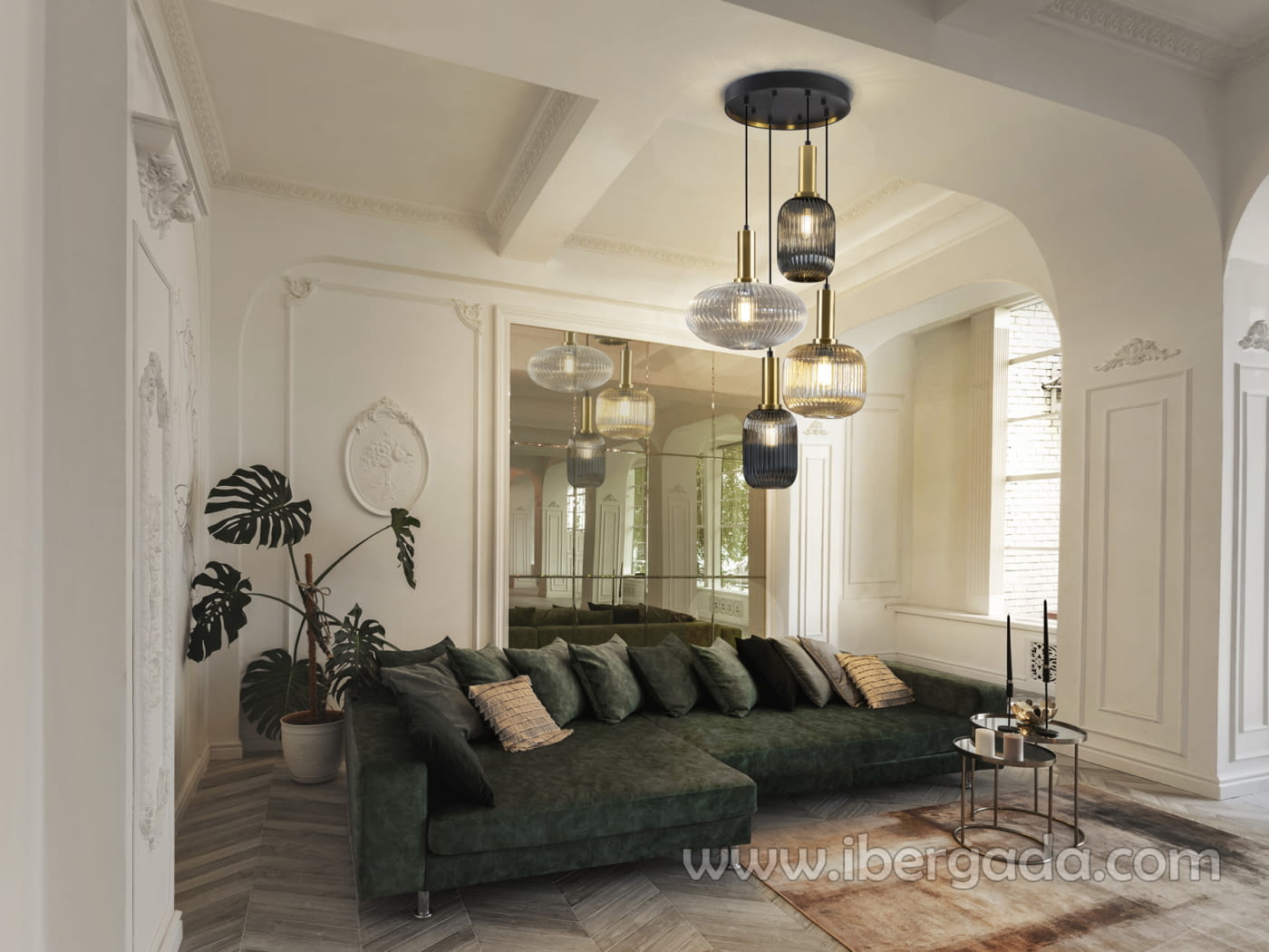 Lámpara Norma Negro/Laton 4L (56x56)-2
