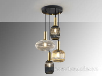Lámpara Norma Negro/Laton 4L (56x56)-4