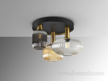 Plafón Norma Negro/Laton 3L (56x56)