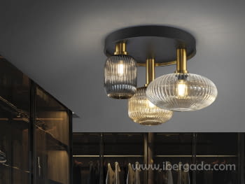 Plafón Norma Negro/Laton 3L (56x56)-2