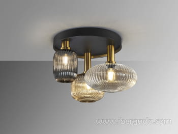 Plafón Norma Negro/Laton 3L (56x56)-5