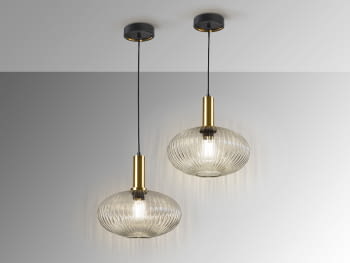 Colgante Norma Negro/Laton 1L