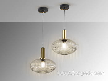 Colgante Norma Negro/Laton 1L