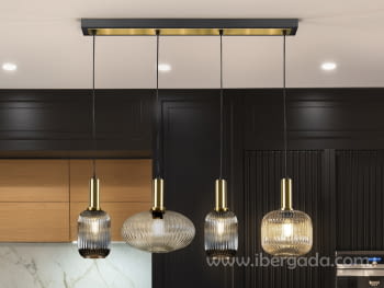 Lámpara Norma Linea Negro/Laton 4L (98x30)
