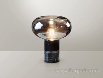 Sobremesa Fungi Marmol/Negro (30x30x40)