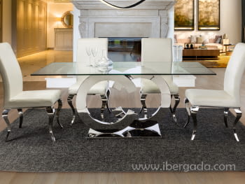 Mesa Comedor Casandra Acero (180x90x76)-1