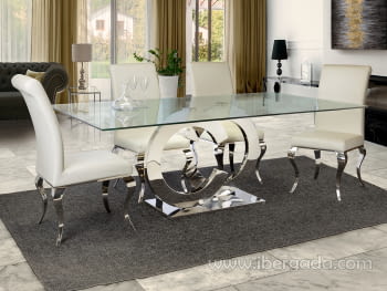 Mesa Comedor Casandra Acero (160x90x76)