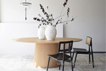 Mesa de Comedor Oval Fresno Natural (200x110)