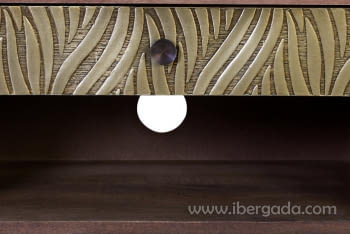 Mueble TV Savana Madera/Bronce 2 Puertas 1 Cajón 1 Hueco (140x40x46)-5