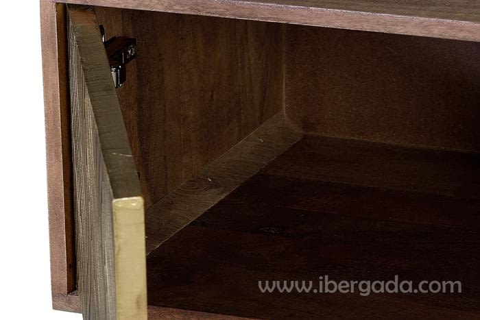Mueble TV Savana Madera/Bronce 2 Puertas 1 Cajón 1 Hueco (140x40x46)-6